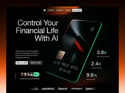 Finto - Fintech Smart Card Innovation card digital elementor finance fintech framer landing money page payment platform saas smart technology transfer ui webflow website wordpress