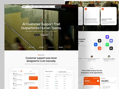 Amsli - AI Customer Service Website ai customer care ai customer support ai customer support website customer care landing page customer care website customer service customer service landing page customer service website customer support landing page landing page design ui ui design uiux uiux design ux web web design website website design