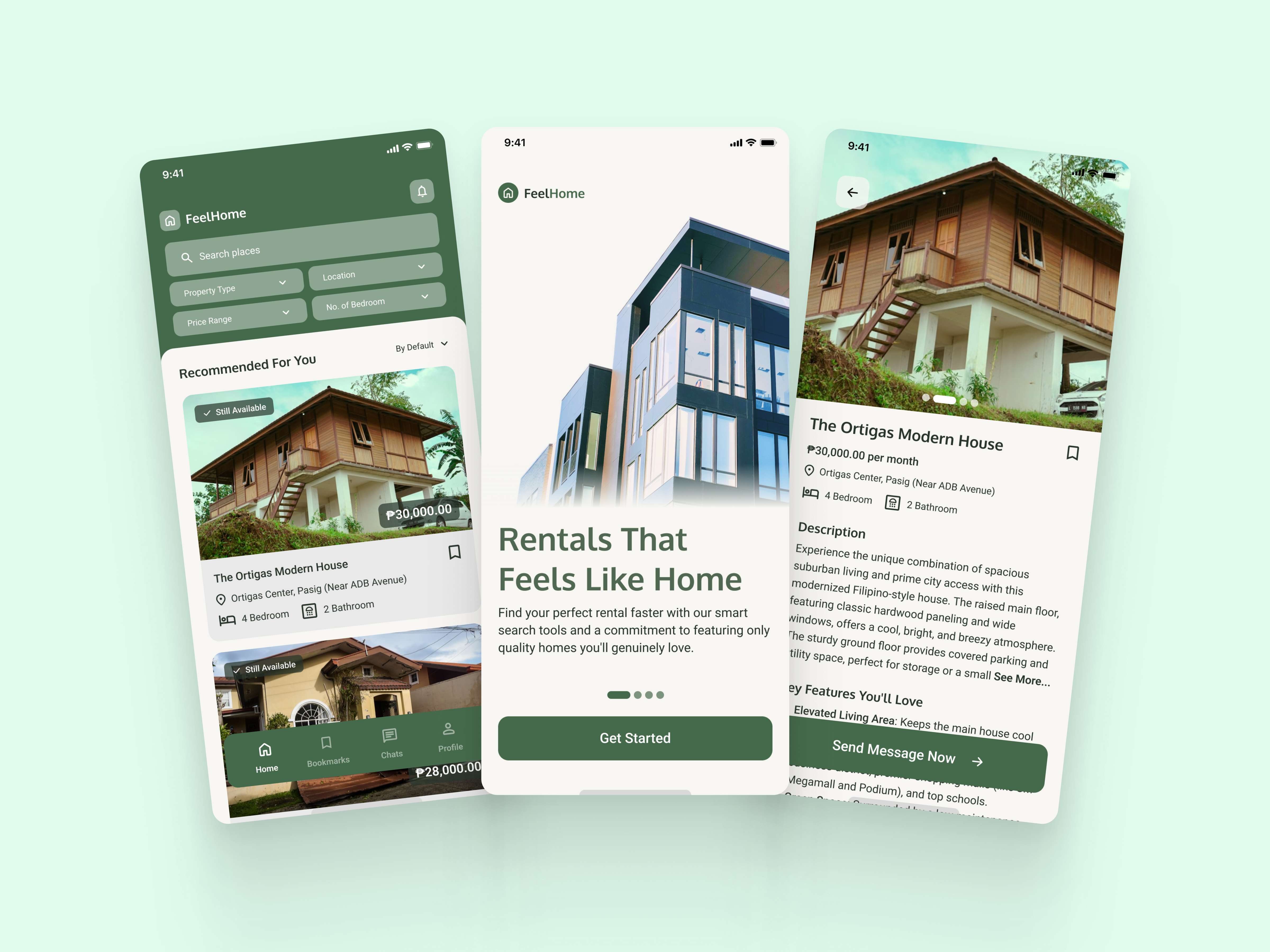 Property Rental Mobile App | UI Concept app design branding building concept design house inspiration login manila minimalist mobile app onboarding philippines product design real estate app rental app rentals screen sign up ui design ux design
