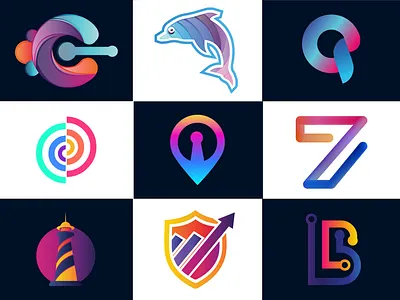 Modern Logo Folio 3d 3d logo abstract logo brand brand identity branding design gradient graphic design illustration letter logo logo logo design logo designer logo folio logos logotype minimal minimal logo simple