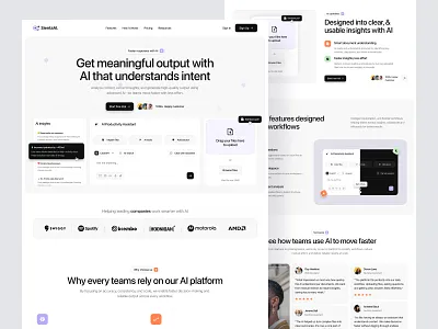SientaAI - SaaS Landing Page ai business clean clean landing page dashboard graphic design haki haki studio landing page modern saas saas landing page ui ux web web design widget