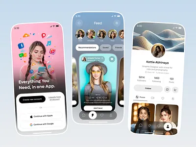 Social Media App UI app design community app design concept design event finder feed design finder app ios app mobile mobile app product design profile page social app social discovery app ui social media social media app social media app ui social networking ui design video streaming