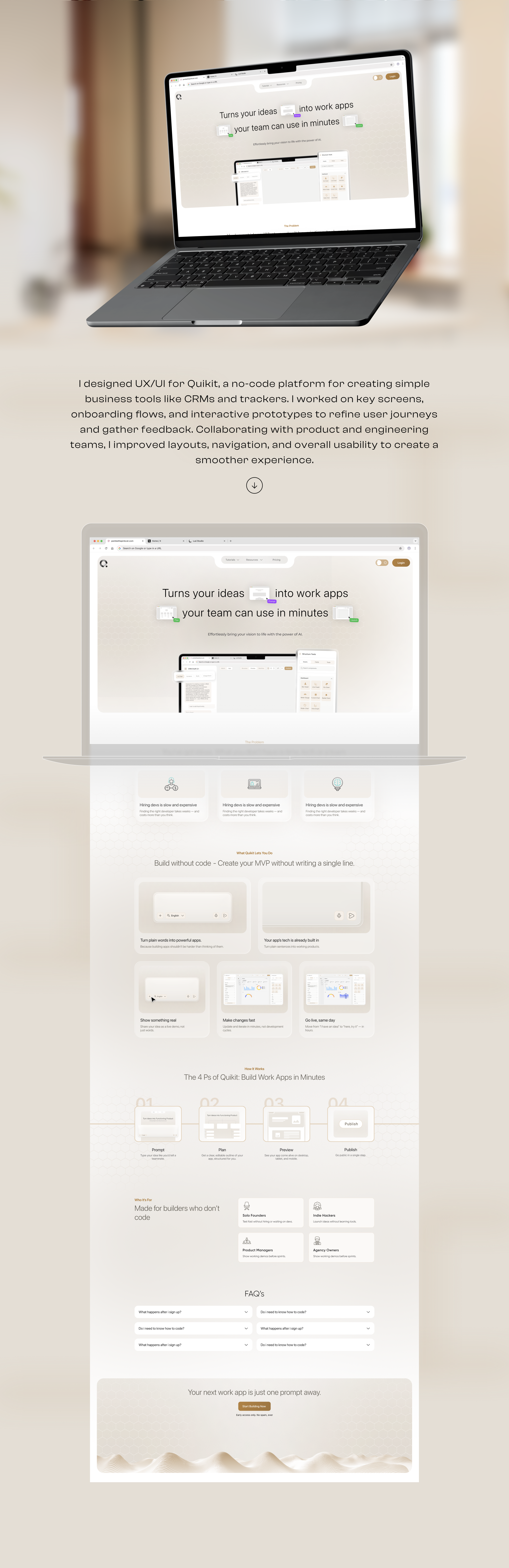 Quikit - AI Builder Application ai builder animation app builder branding ui ux