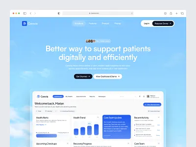 Medical SaaS Landing Page healtcare health analytics health care tools landing page medical management medical saas website modern design oripio product design saas saas landing page saas landing page design saas website saas website design uiux web design website