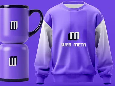 A minimal tech logo for WEB META graphic design logo saas logo tech logo web logo