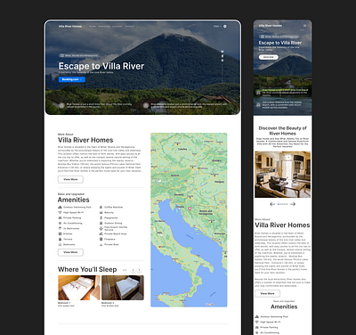 Bosnian Vacation Home Landing Page booking branding design hero section hotel landing page map nuxt typography ui user interface ux vacation home vue vue.js web design