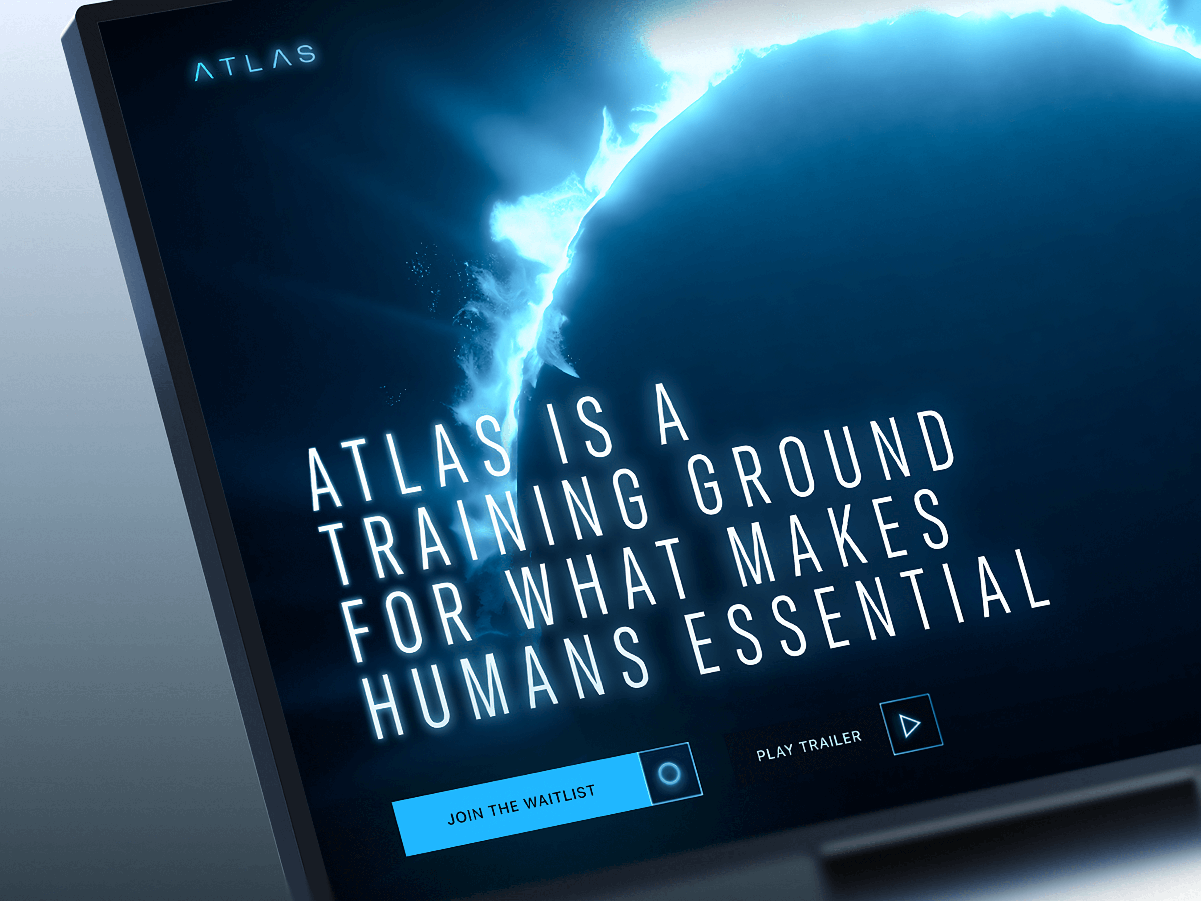 ATLAS: Cinematic Landing Page Hero Header Experience ai assistant uiux ai landing app design b2b saas website cinematic landing page crypto app ui crypto interface cryptocurrency education landing page finance landing fintech uiux gambling app game ui gaming interface gaming web design igaming ui pharmacy landing product design startup interface web design