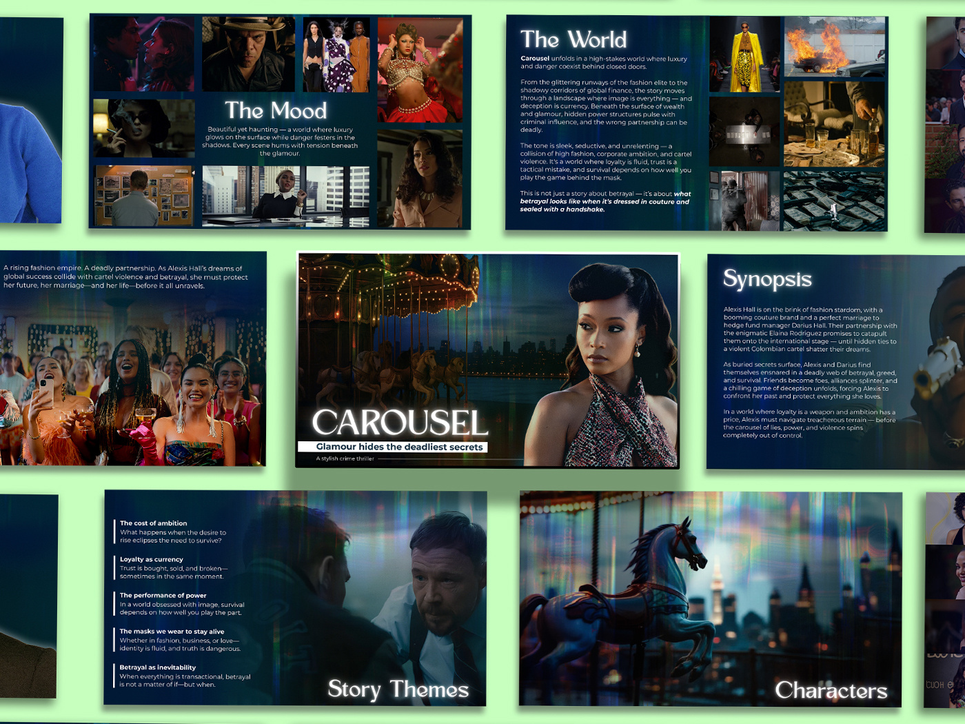 Carousal | Film Pitch Deck Presentation 3d adobe photoshop animation carousel creative presentation design film film pitch deck graphic design illustration motion graphics movie movie pitch deck people pitch deck pitch deck design powerpoint presentation series ui