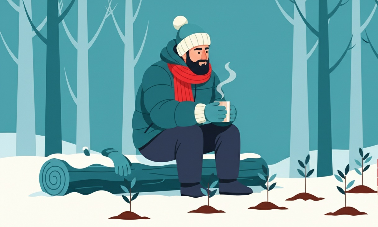 Winter Solitude & Forest Explorer Vector Set adventure explorer forest hiking illustration landscape illustration nature outdoor winter