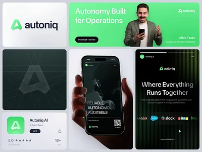 Autoniq — AI Agent Logo & Branding ai ai agent animate artificial intelligence automation b2b brand brand identity branding branding concept clean dipa inhouse logo logotype minimal modern saas startup visual identity