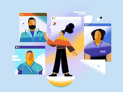 Online doctor character design design illustration ui vector webdesign