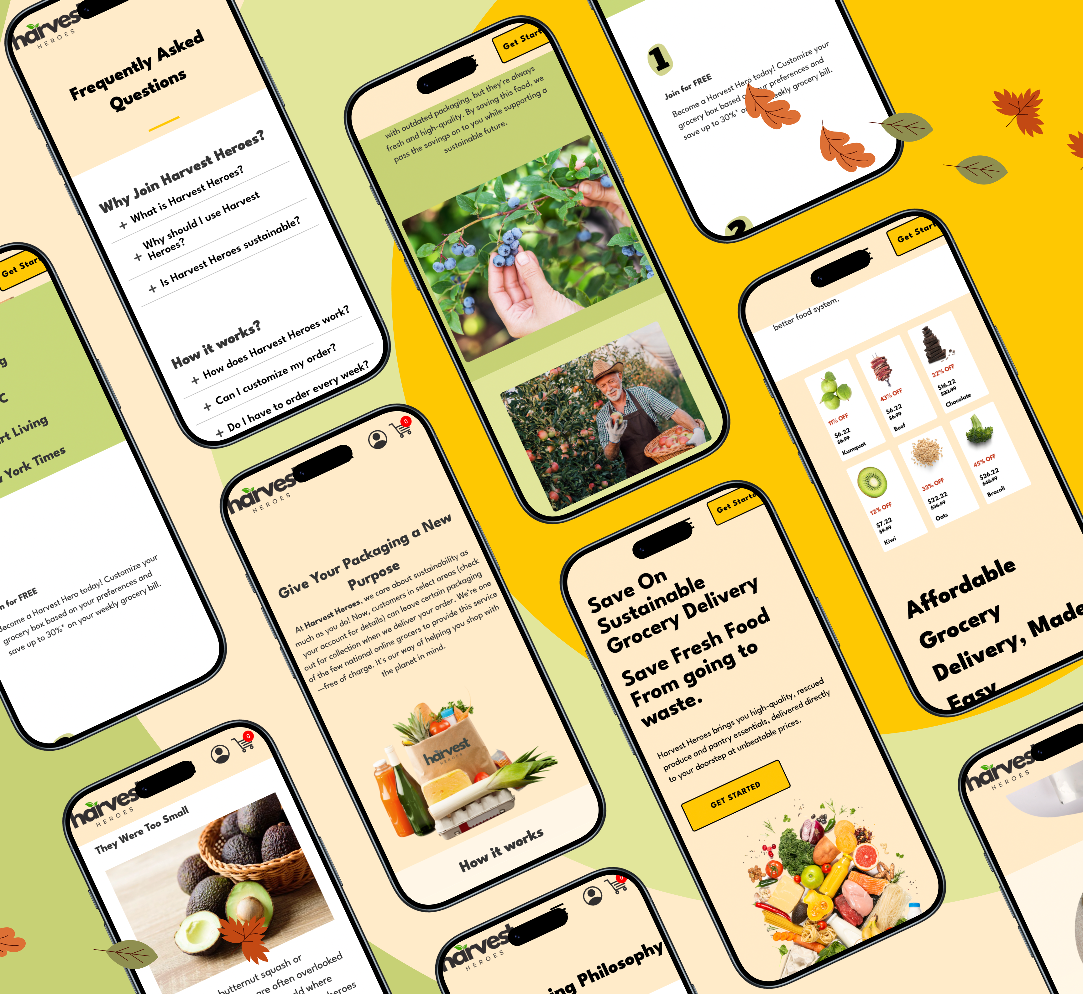 Designing a Sustainable Grocery Delivery Experience brand identity ecommerce design food delivery app grocery app landing page marketplace design mobile ui modern ui product design responsive design sustainable design ui design user experience user interface ux design visual design web design