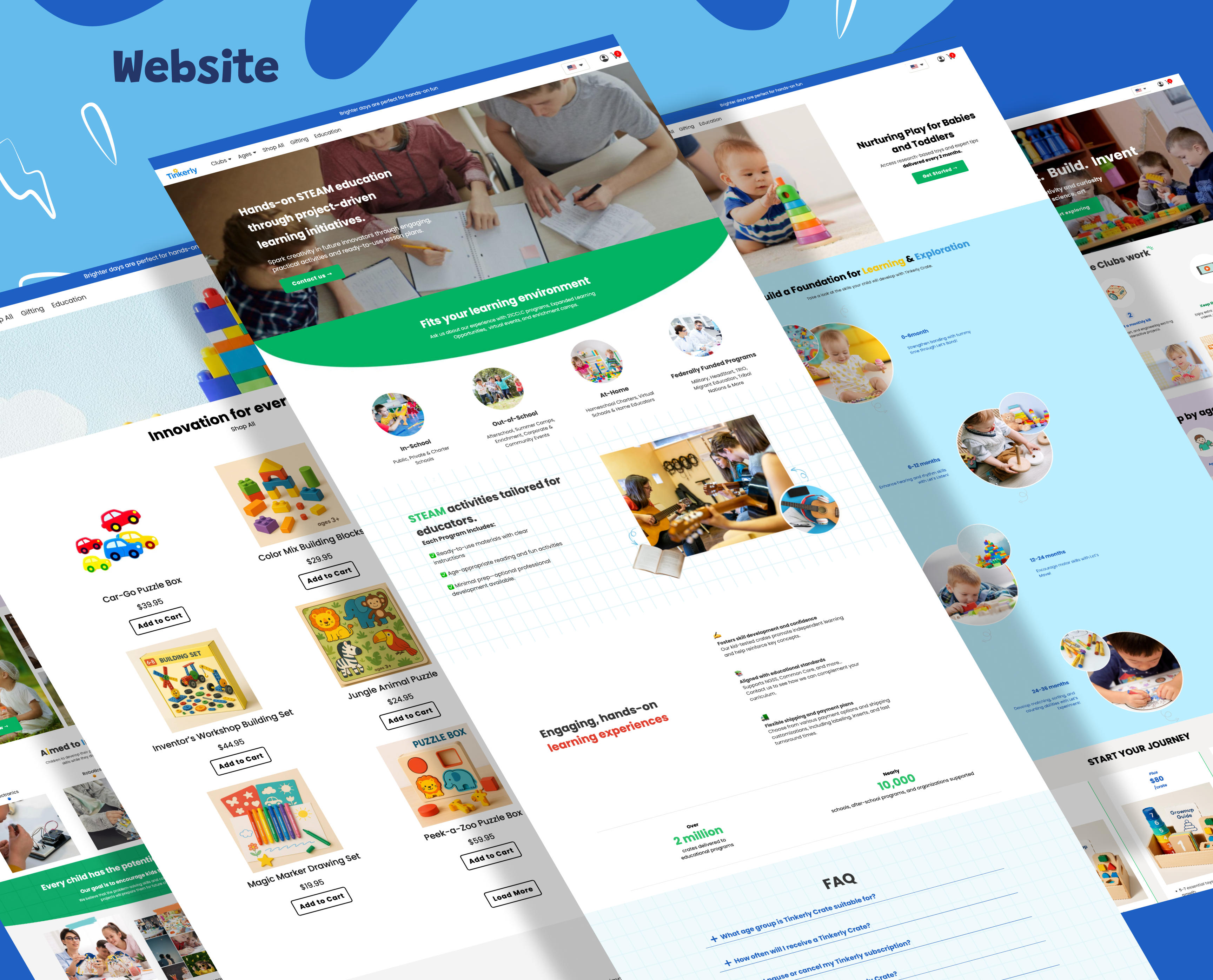 Designing a Hands-On Learning Subscription for Kids ecommerce design education platform kids app landing page learning app modern ui playful ui product design responsive design stem design subscription design ui design user experience user interface ux design visual design web design