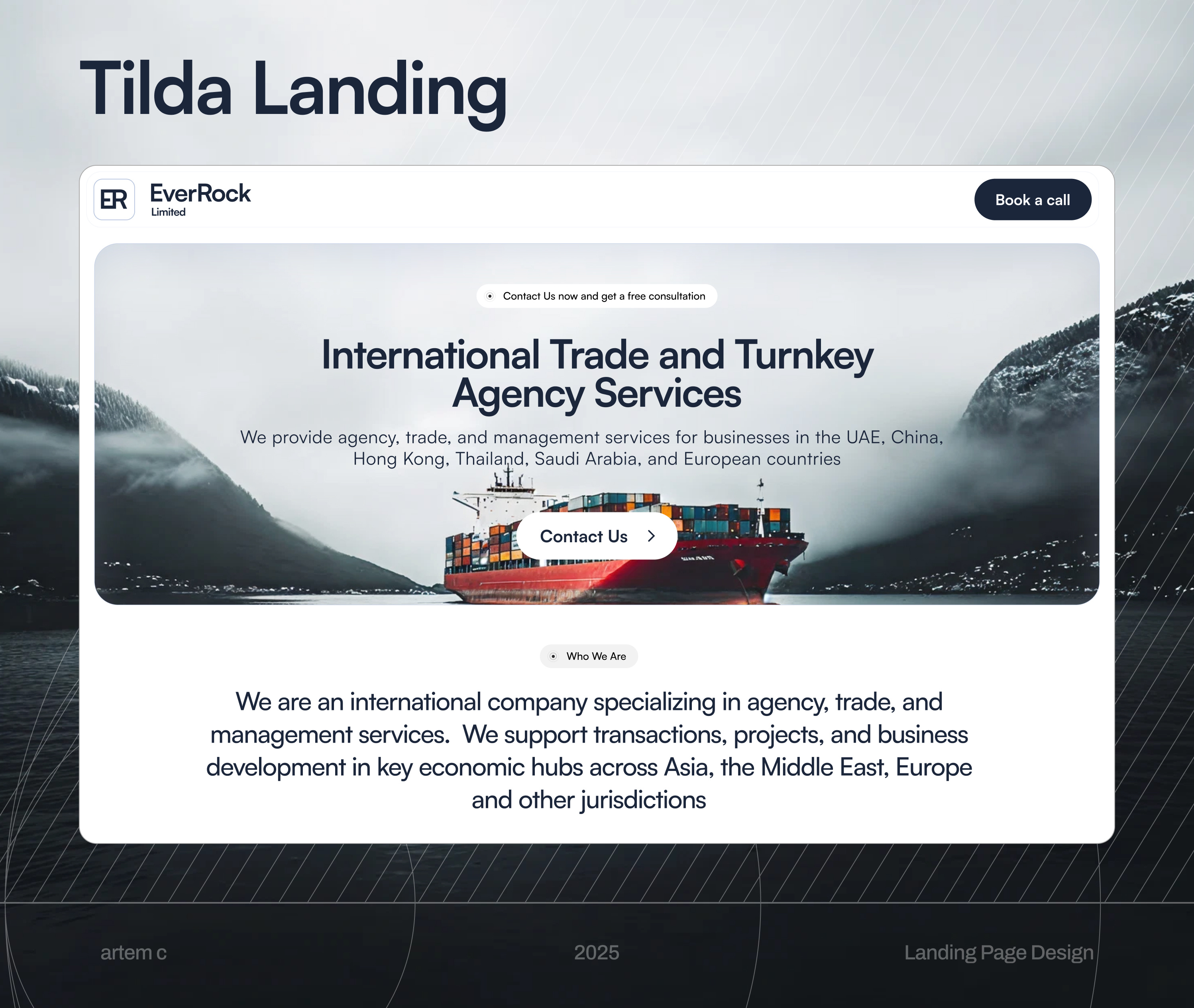 Landing Cargo company concept landing ui web design website