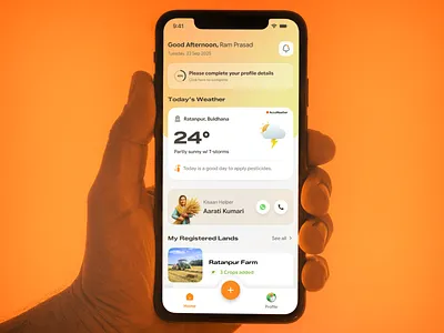 Farmer App Farm Management 3d agriculture agro card design farm farmer farmer app icon kisan app minimal mobile app mobile ui mockup tabbar ui weather