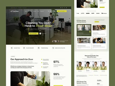 Professional Cleaning Service Landing Page adrian branding clean cleaning staff design graphic design logo pure ui uidesign ux website