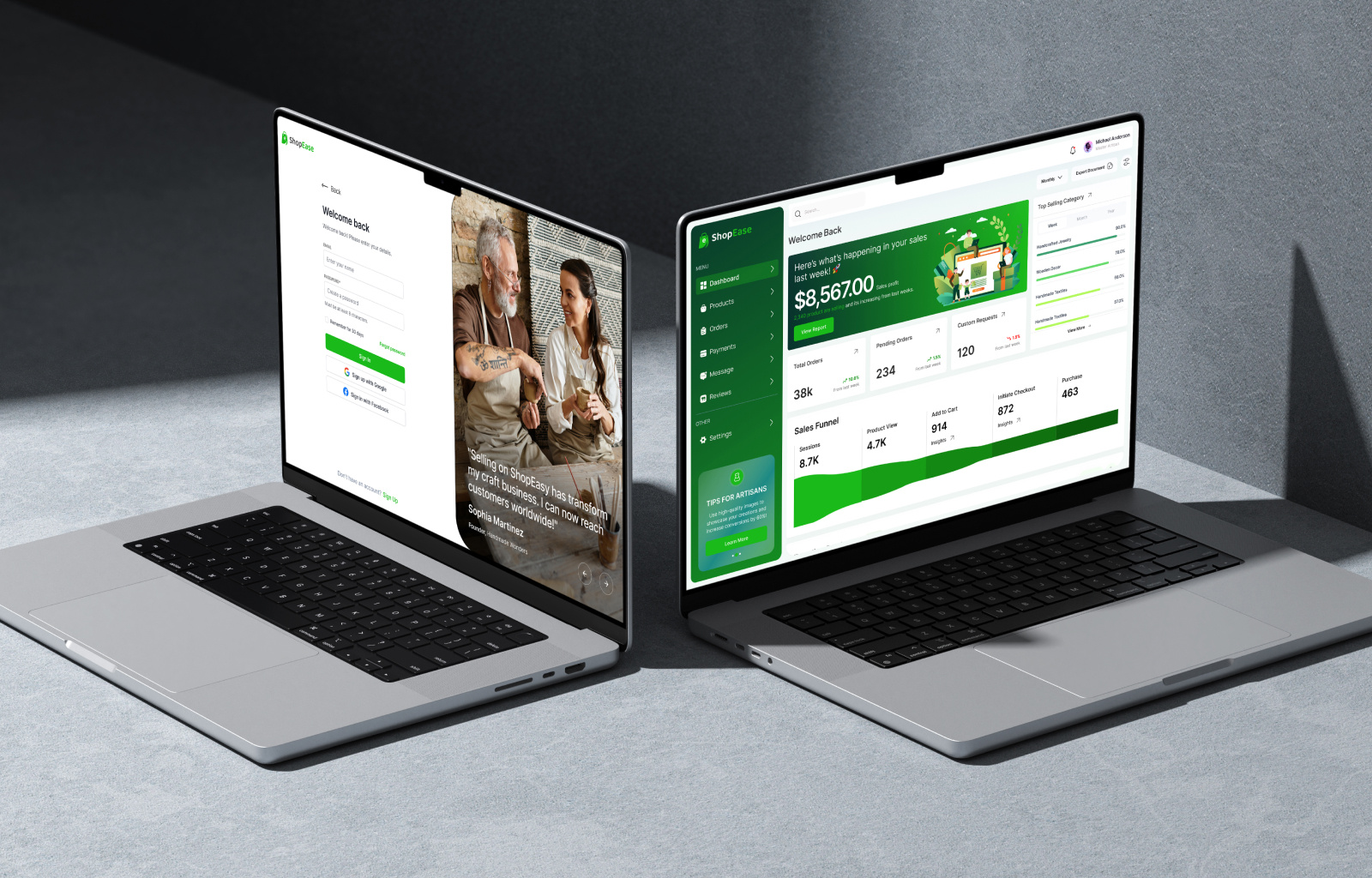 SaaS E-commerce Platform graphic design ui
