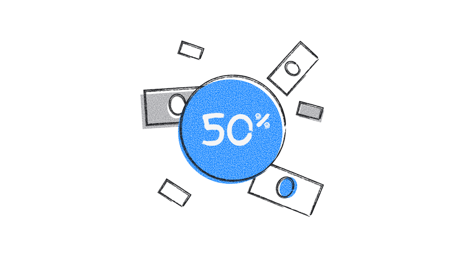 Get 50% off a premium plan banner illustration discount illustration offer plan premium plan pro plan ui