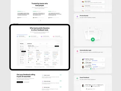 Basebox - Dashboard & Feature Showcase dashboard dashboarddesign figma interfacedesign kanban productdesign projectmanagement saas taskmanagement uidesign uiux uxdesign webapp webdesign workspace