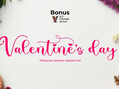 Valentine's Day Font branding design flowers graphic design logo monogram valentine valentines