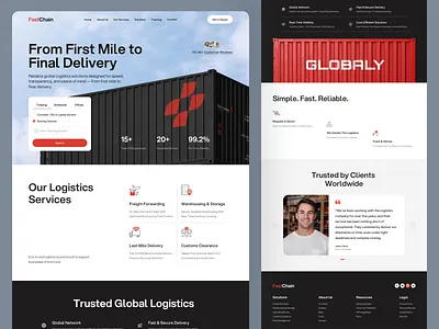 Logistics & Shipping Website landing page landing page design logistics saas saas dashboard shipping shipping website supply chain transportation ui ux web design web ui website website design