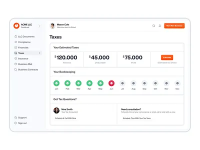 Tax Calculator 3d animation calculator calendar dashboard finance graphic design money motion graphics tax ui