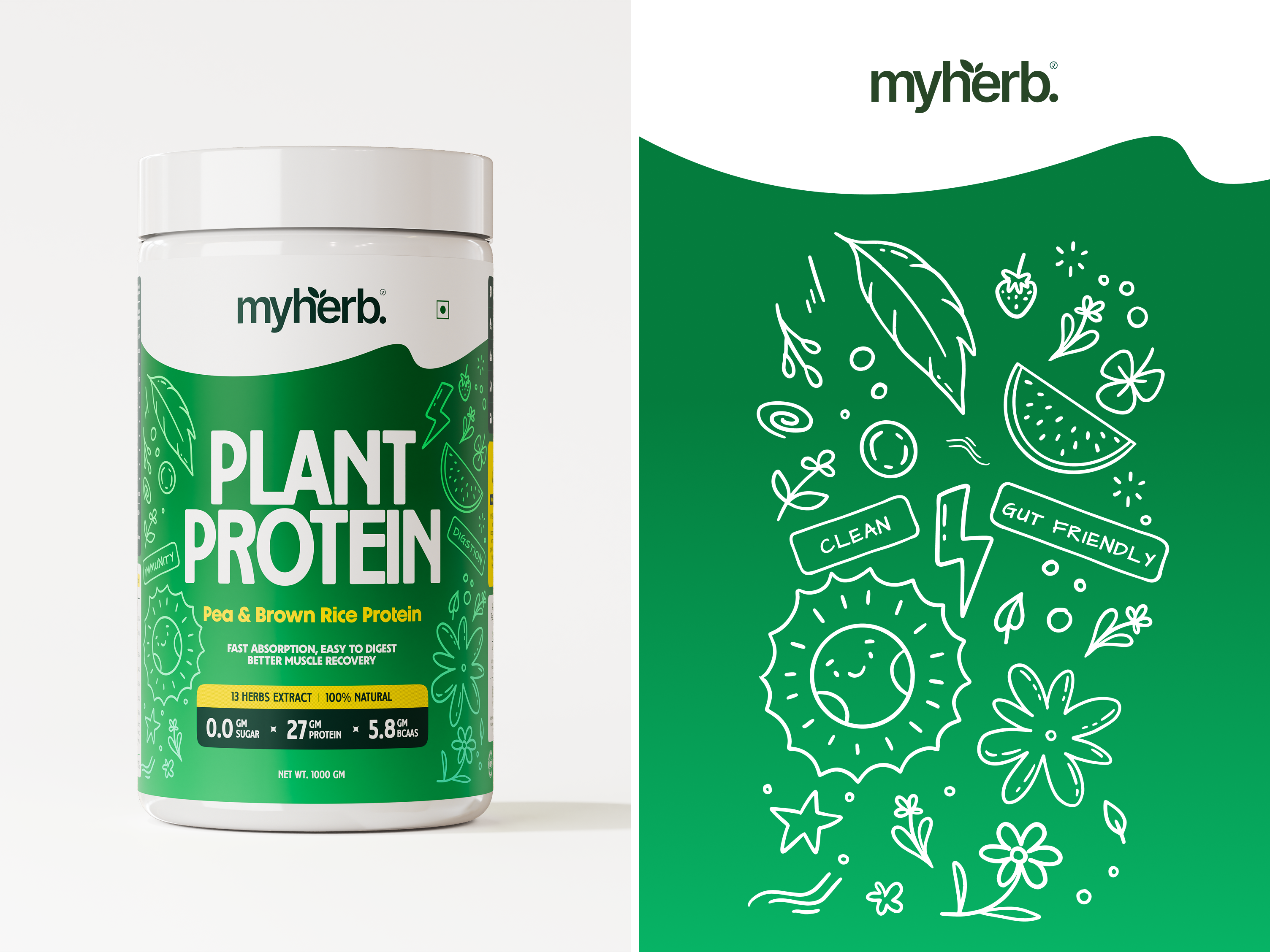 My Herb || Herbal Supplement Packaging System & 3D 3d 3d render 3d visualization brand identity branding cleandesign healthcare herbal label nutrition packaging product design protein supplement visual design