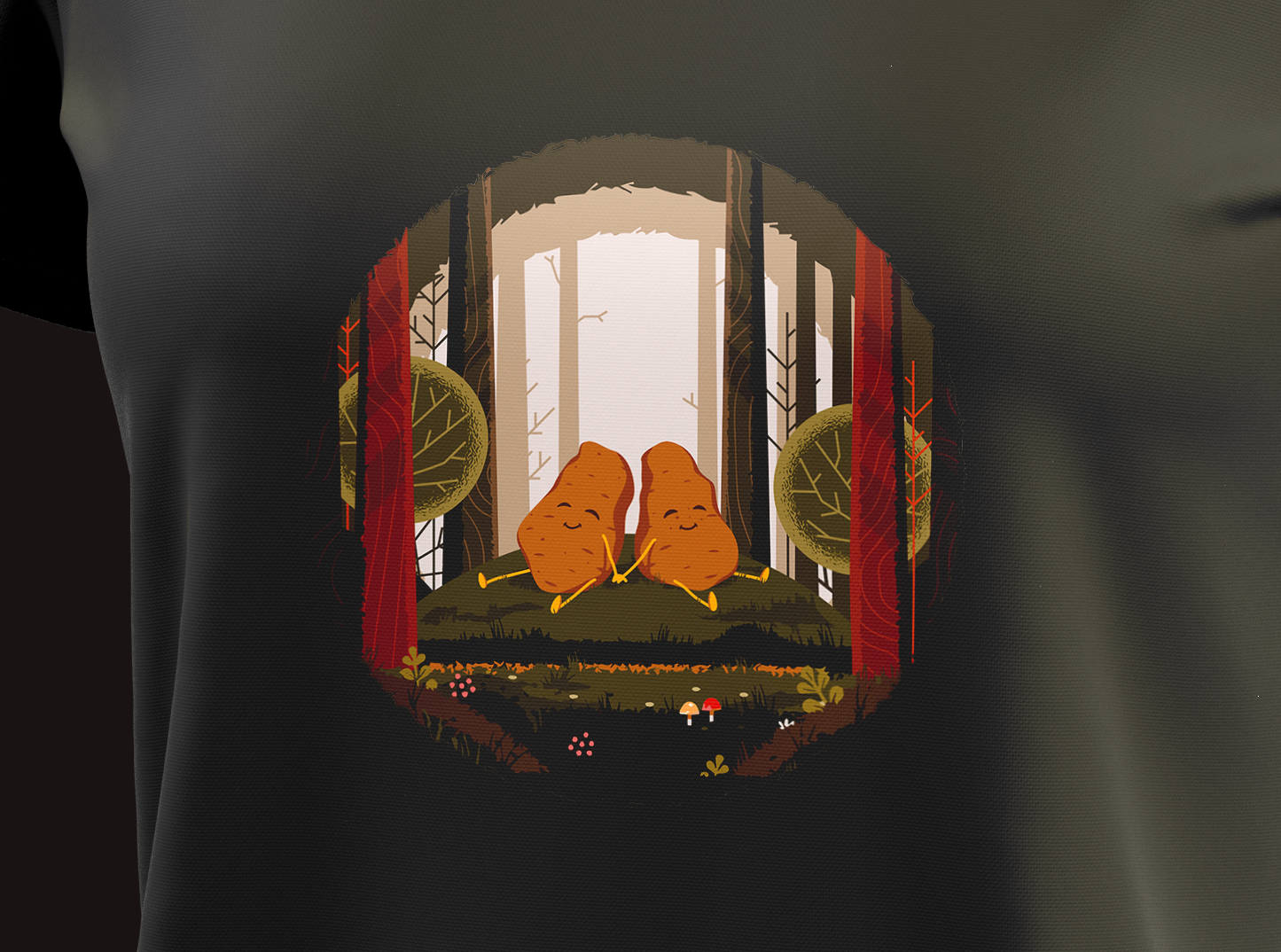 T-Shirt Print Illustration forrest illustration nature print sweet potato t shirt