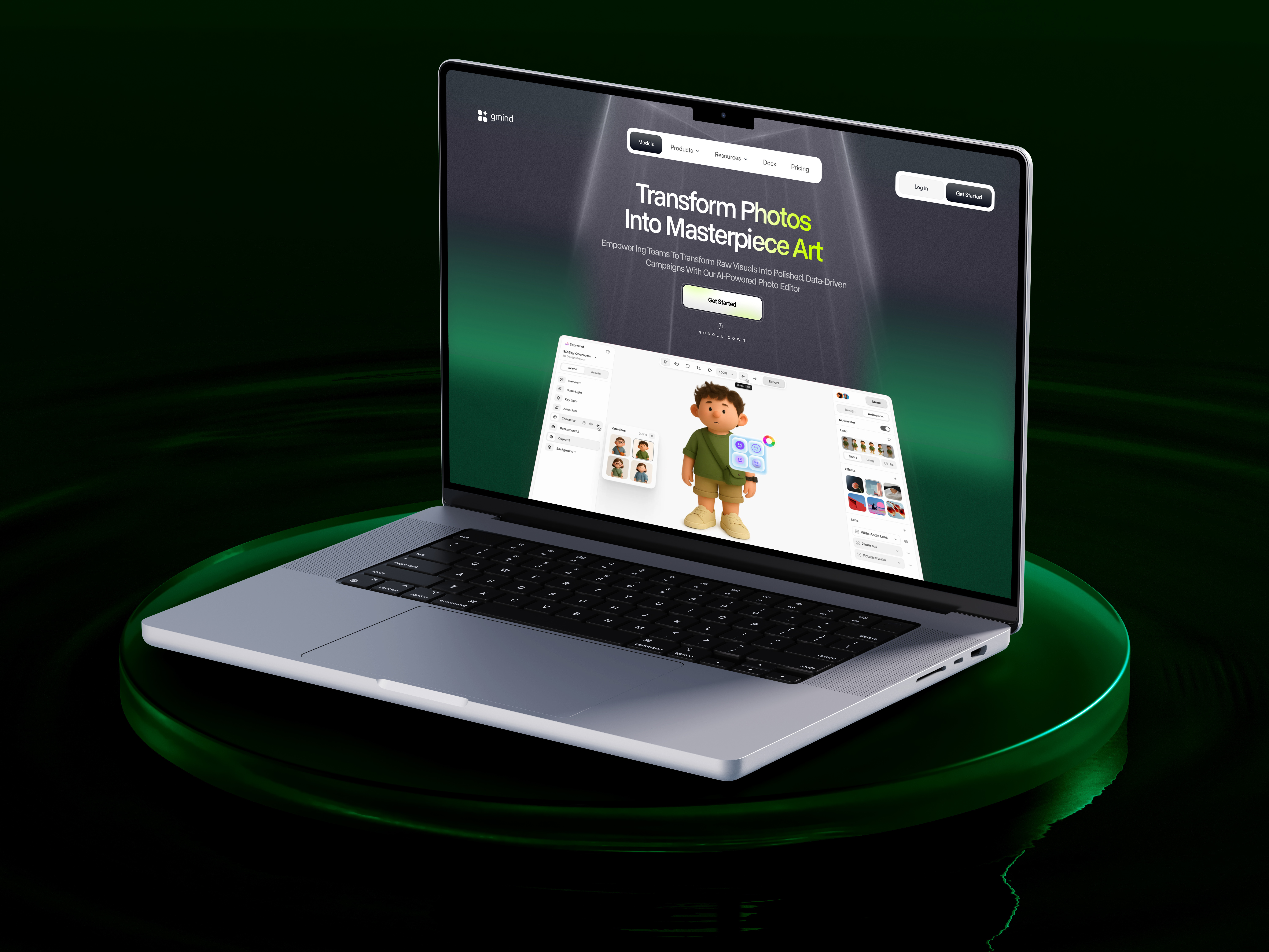 AI- Photo Editor Tool Landing ai ai landing ai landingpage ai photo art editor graphic design green website landing landing page landing page design landingpage photo photos product design typography ui design website