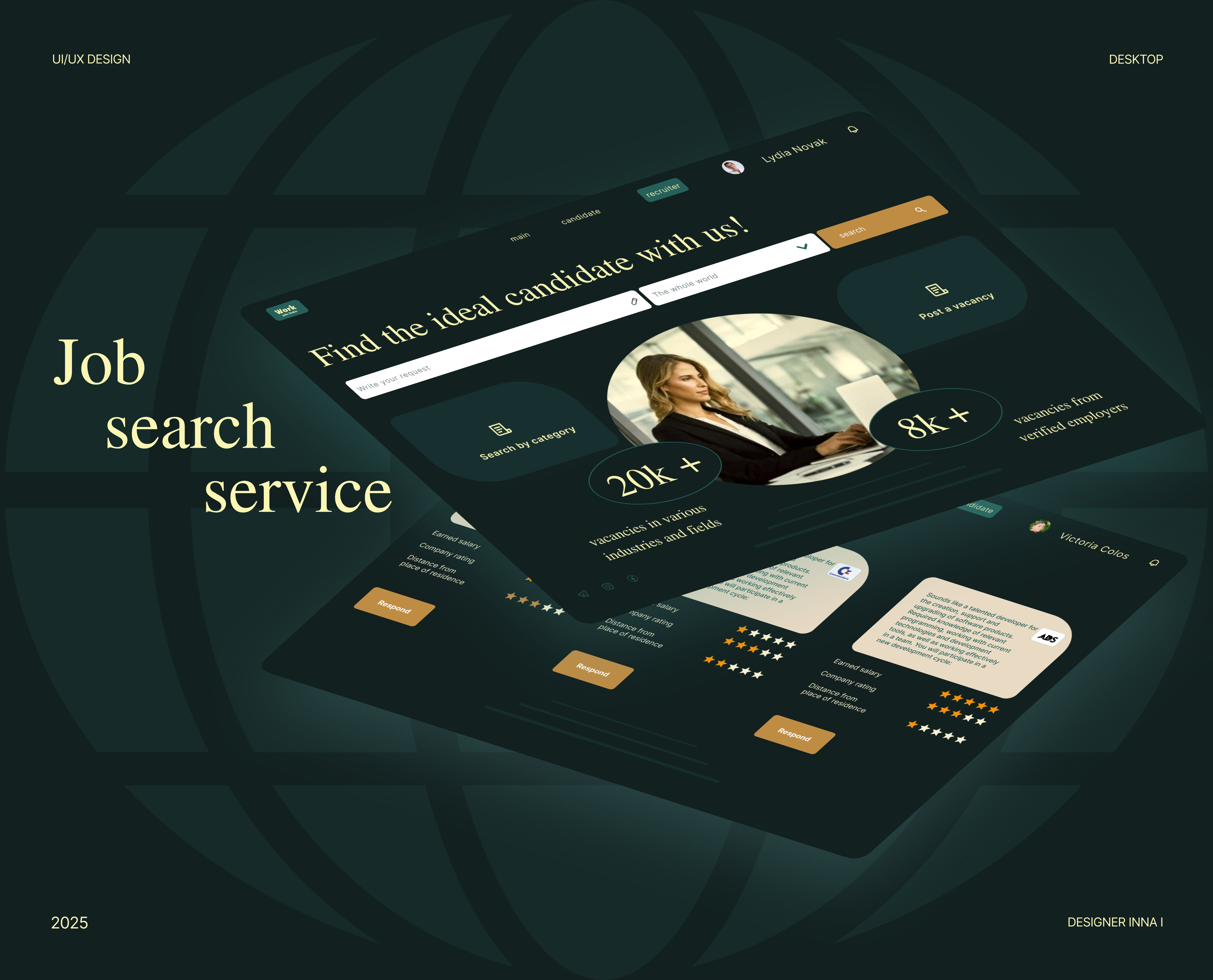 Job search service design that inspires confidence job search service uiux warm toned design webdesign