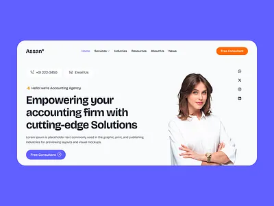 New Accountant demo for Assan Theme accountant landing accountant ui accounting assan theme home page ui landing hero landing page landing ui modern landing