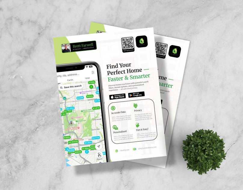 Real Estate Mobile App Marketing Flyer branding flyer flyer design graphic design real estate design