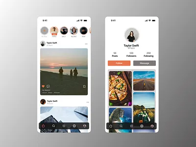 Social Media App app app design mobile design ui