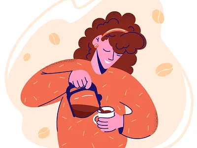 Coffee? cartoonish coffee illustration vector