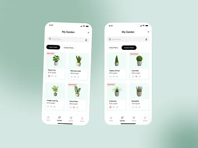 My Garden UI favourite gardenstatus mygarden myplants new plantcollection
