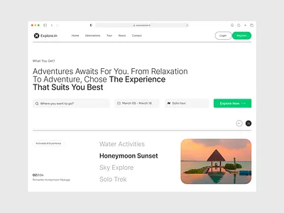 Travel Website adventure website animation clean design graphic design minimalist mininmal website service page startup tourists tourists website travel website ui ux web website