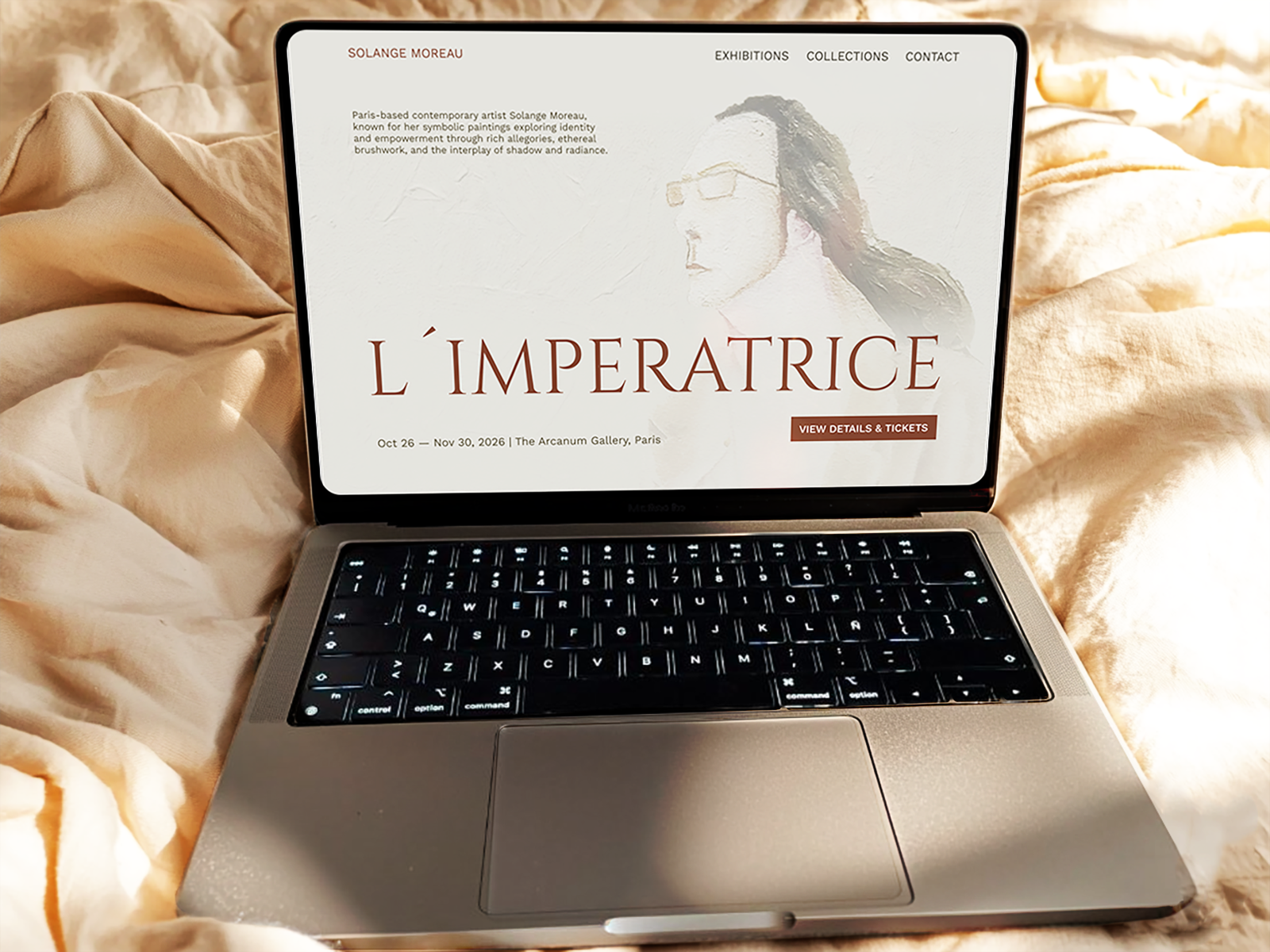 L'MPERATRICE — Art Exhibition Promo UI Concept aesthetic artgallery branding cleanui design graphic design illustration minimalism potfolio typography ui webdesign