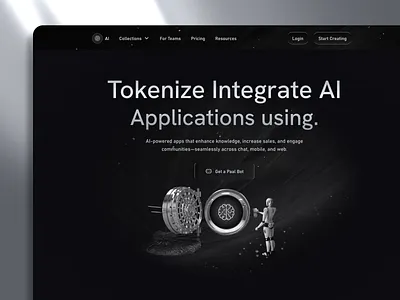 AI Applications — AI + Web3 Landing Page agentic ai ai ai app ai integration ai landing page ai platform ai robot ai saas ai saas landing page ui ai voice assistant cipher ai illustration integrate ai paal ai tokenized ai applications ux ai voice commands web app web3 design