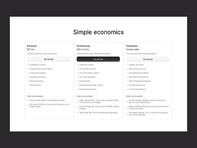 Pricing section branding design graphic design landing page layout minimal pricing saas section ui web design website white color