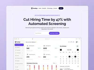 HR Hiring SaaS Landing Page Design branding dashboard design header hero hr illustration landing landing page logo saas ui uiux ux web web ui webdesign website