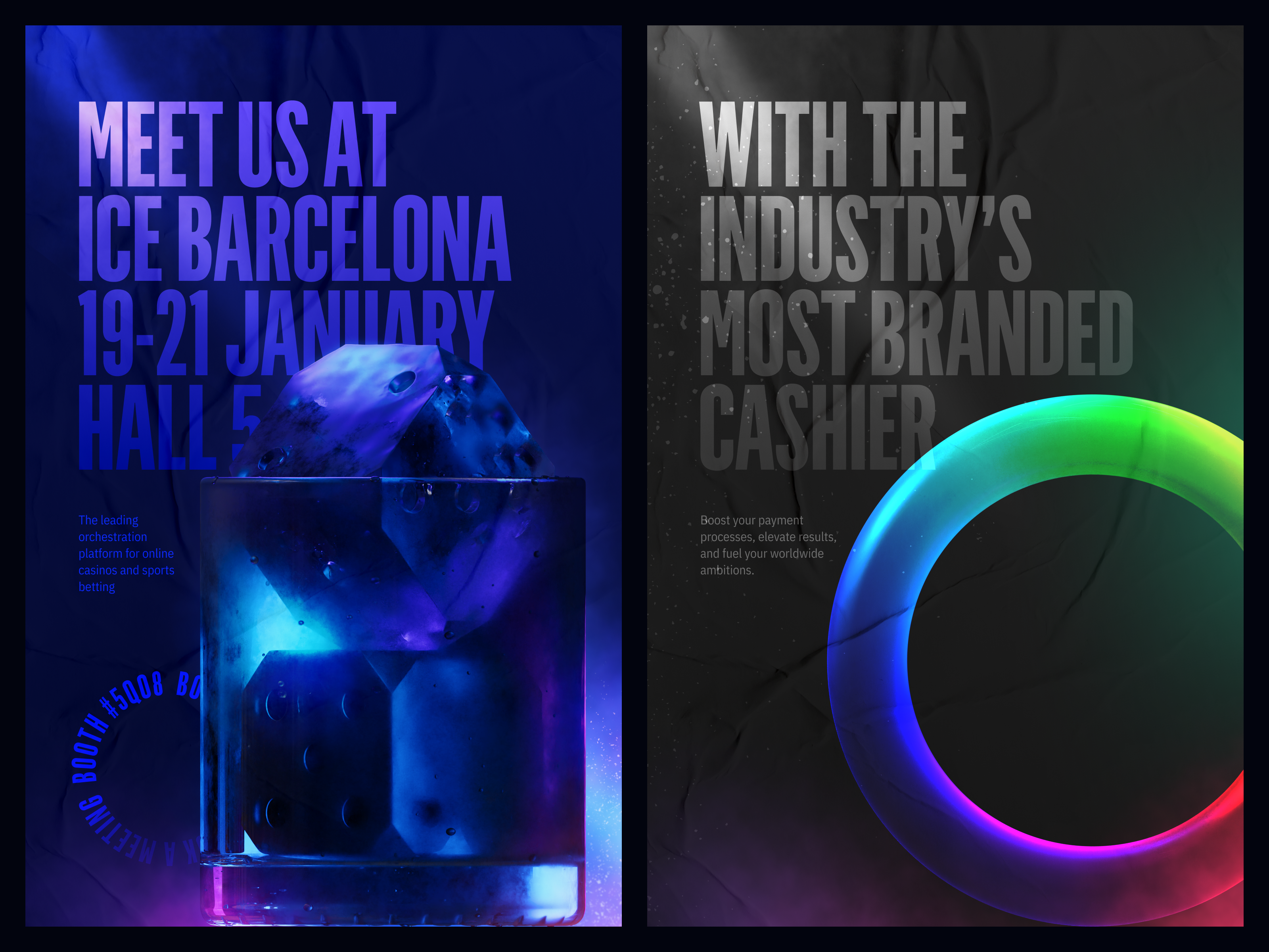 3D Elements for iGaming Event – ICE 2026 3d 3d art 3d glass 3d illustration 3d poster blender blender 3d glass graphic design ice ice cube igaming illustration poster design typography