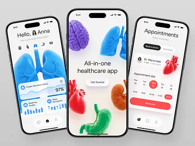 Telemedicine Mobile App Design app design healthcare medical app mobile app mobile app design mobile app ui modern ui popular ui design ui ux ux