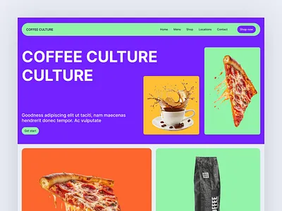 Coffee Culture bold layout cafe website coffee coffee shop colorful design creative website dribbble ecommerce ui food branding food website grid layout landing page minimal ui modern website product showcase restaurant ui ui design ux design web design website inspiration
