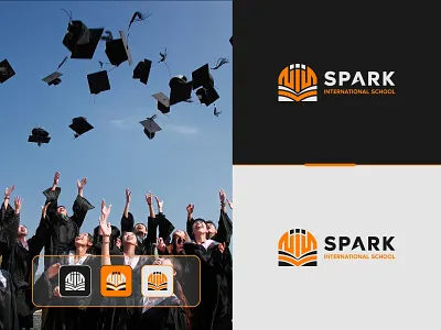 Education - Spark International School Logo Design abstract logo book logo brand logo creative icon education logo flat logo graphic design husain ahmed i logo knowledge lasthusain logo design people s letter logo si letter logo sis logo design success logo symbol icon university logo