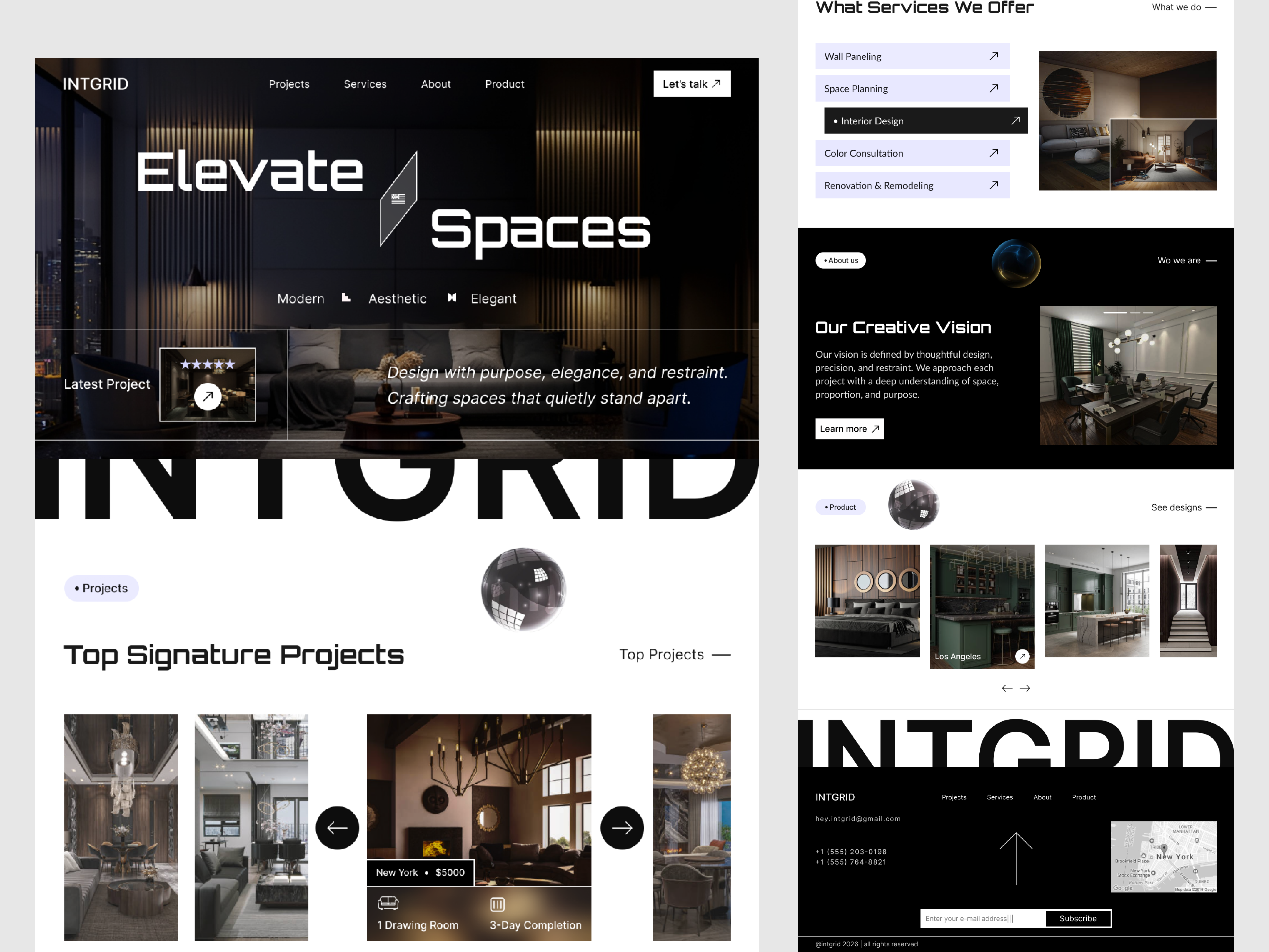 INTGRID Interior Website UI Design branding design figma graphic design interior design interior website design landing page logo ui ui design uiux uiux design user experience user experience design user interface design ux website design website ui