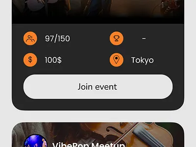 Events app screen ui