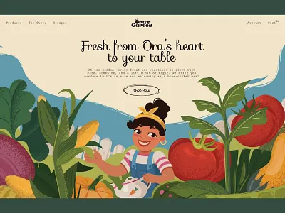 Website Illustrations for Organic Brand | Local Farm Character 3d animation graphic design logo motion graphics ui