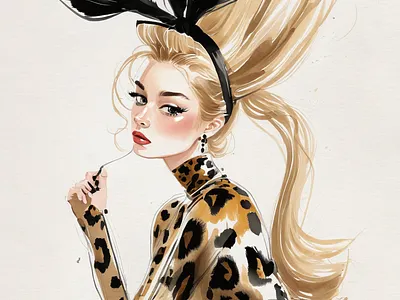"Leopard & Linen" | Watercolor Fashion Portrait adobe illustrator art concept art design design inspiration illustration procreate