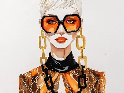 "Citrus Noir" | A Bold Portrait in Contrast adobe illustrator art character design concept art design design inspiration fashion design fashion illustration illustration