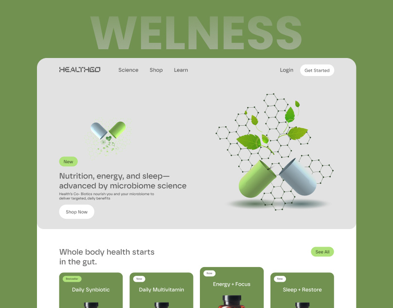 Health Supplement Landing Page | E-commerce Design branding dashboard graphic design health health care hospital landing page medicine mobile app design research responsive saas ui uidesign ux ux design uxui web design website design wirefrimeing